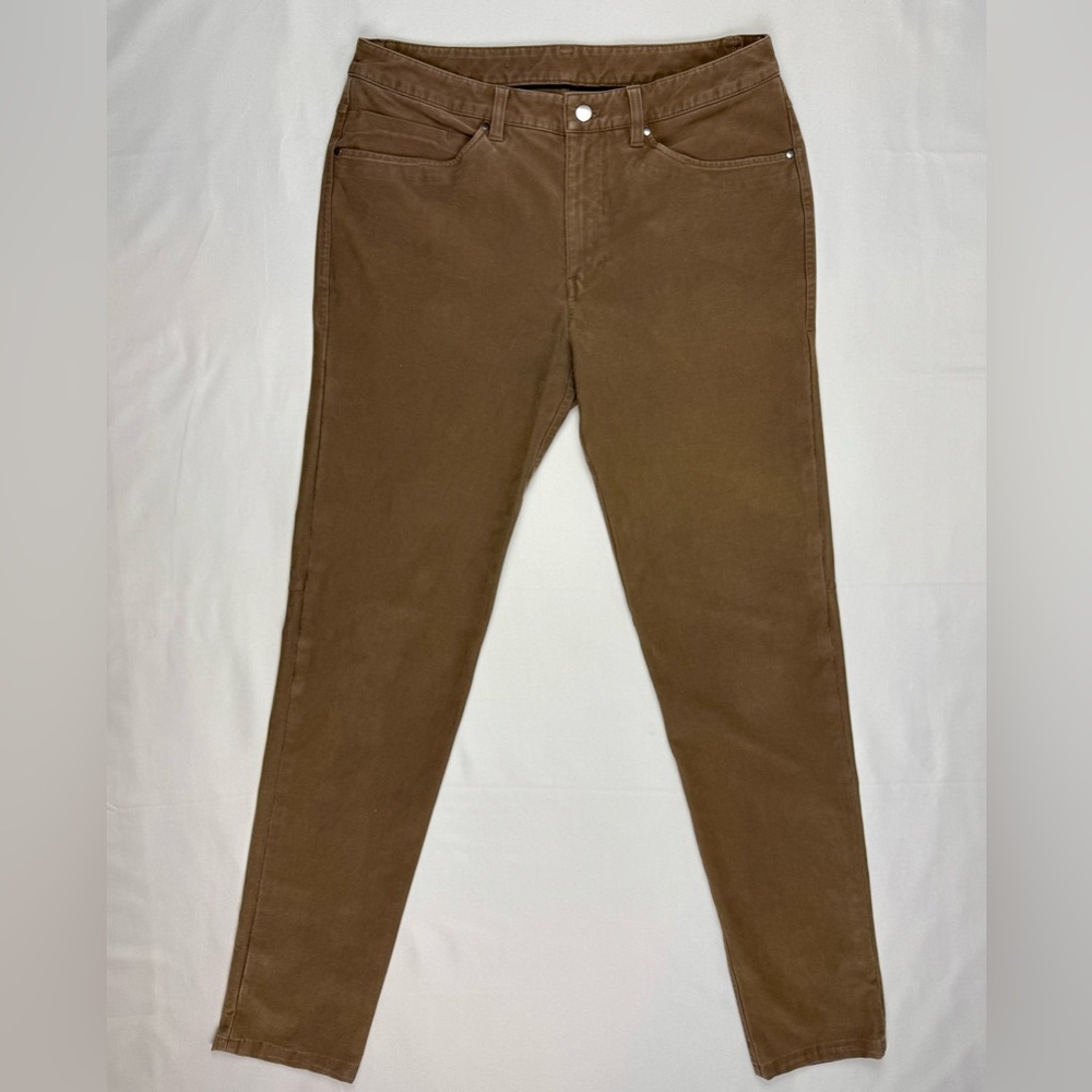 Lululemon Mens ABC Utilitech Slim Fit Pants 32 x 33 Light Brown 5 Pocket C5